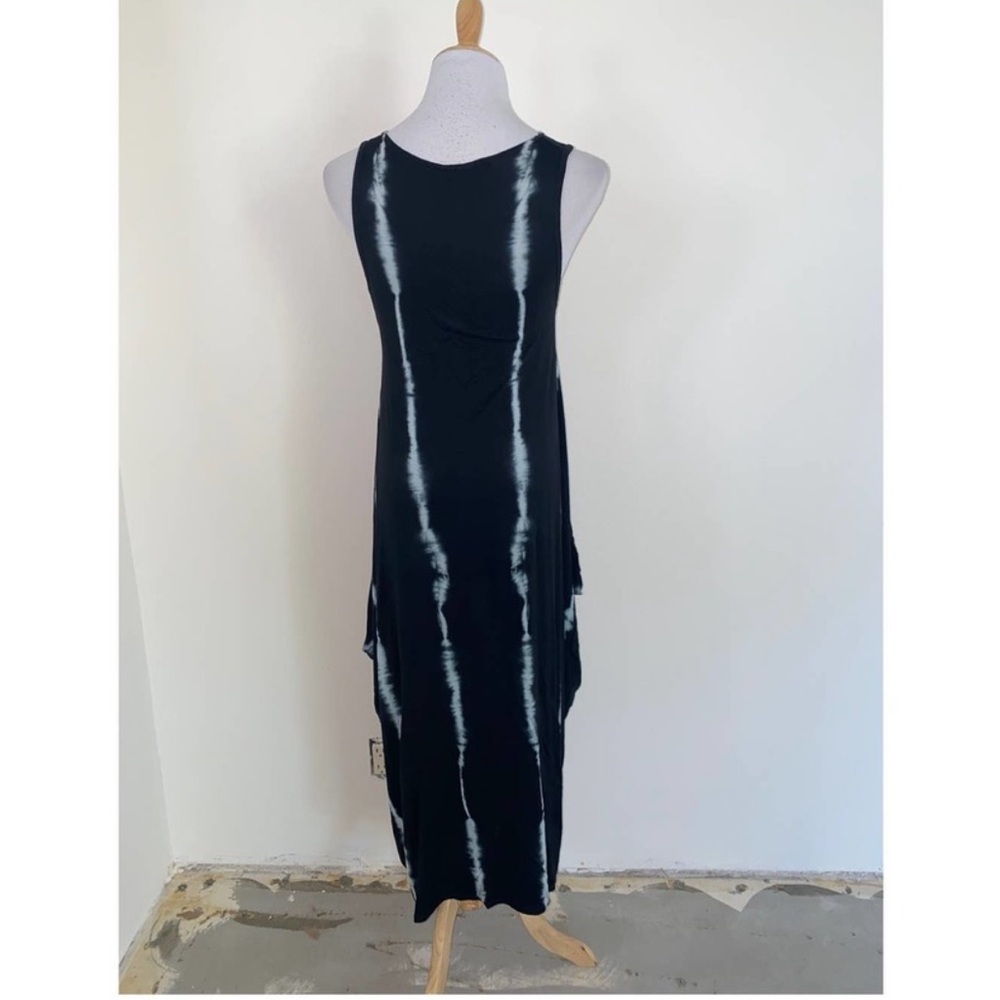 Saga Brand Black & White Tie-Dye Maxi Dress